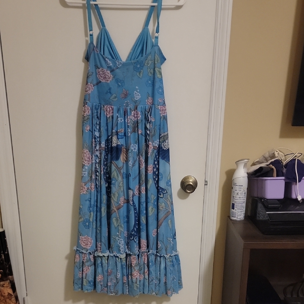 Floral Blue Maxi Dress - Picture 3 of 6